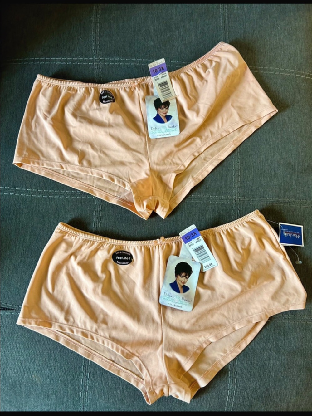 Plus Size 3X 
Delta Burke Apricot Boyshorts Duo